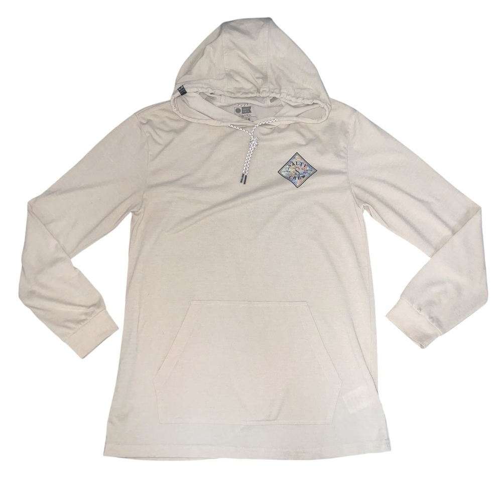 EUC Men’s Salty Crew Cream Ivory Lightweight Hoodie Medium Australia Beach Surf